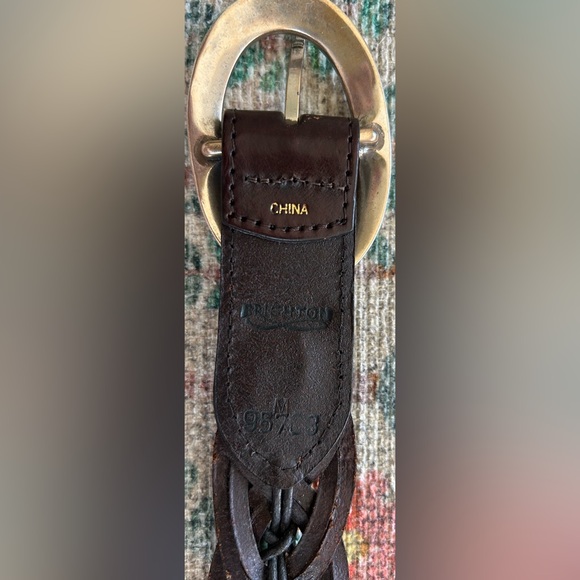 Brighton Ladies Brown Leather Bangkok Weaver Belt, Silver Engraved Buckle - Picture 9 of 13